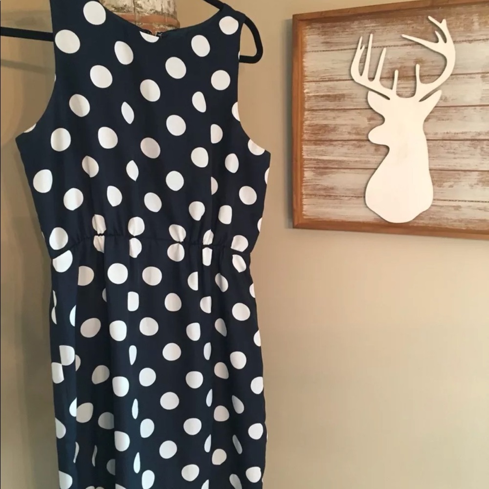 Navy dot dress by J Crew.  Size 6/8
